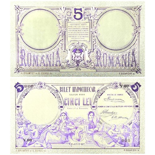 9pcs Beautiful Collection Romanian Silver Banknotes Bill Set Polymer Bank Notes - Picture 9 of 10
