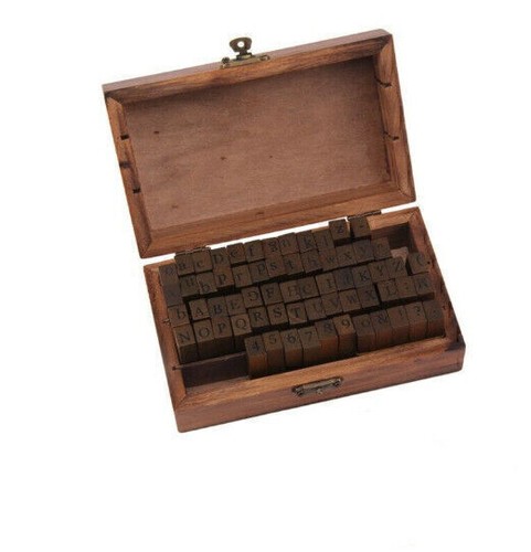 70pcs Holz Stempelset Buchstaben Alphabet Buchstabenstempel und Zahlenstempel! - Bild 3 von 6