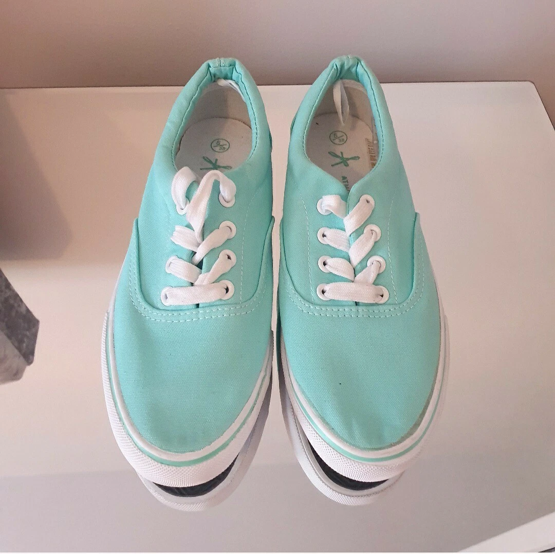Ladies Woments Mint Green Skater Shoes Trainers eBay