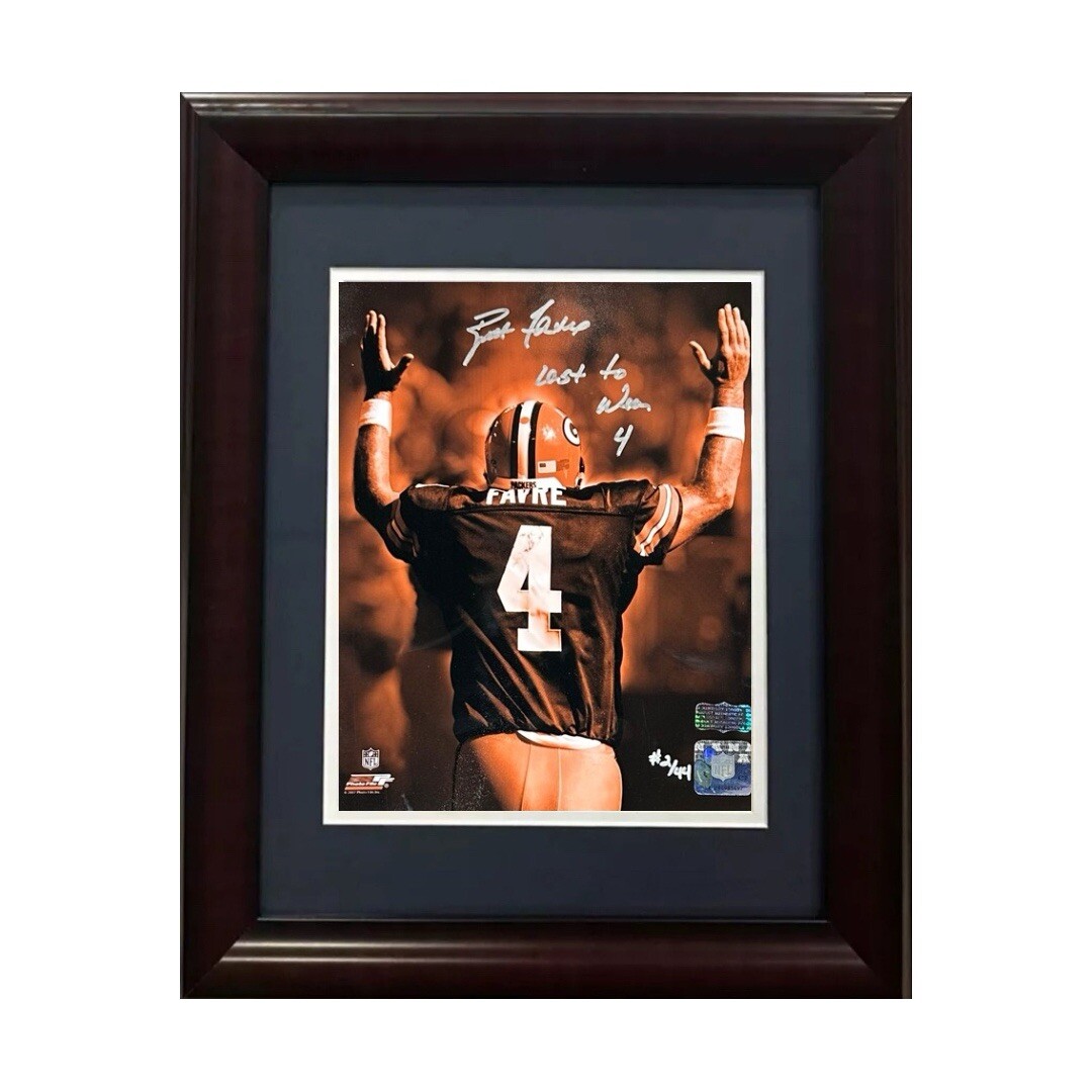 Brett Favre Autographed Signed Green Bay Packers 8x10 Framed Photo Packers Last to Wear 4 LE Auto Radtke COA 