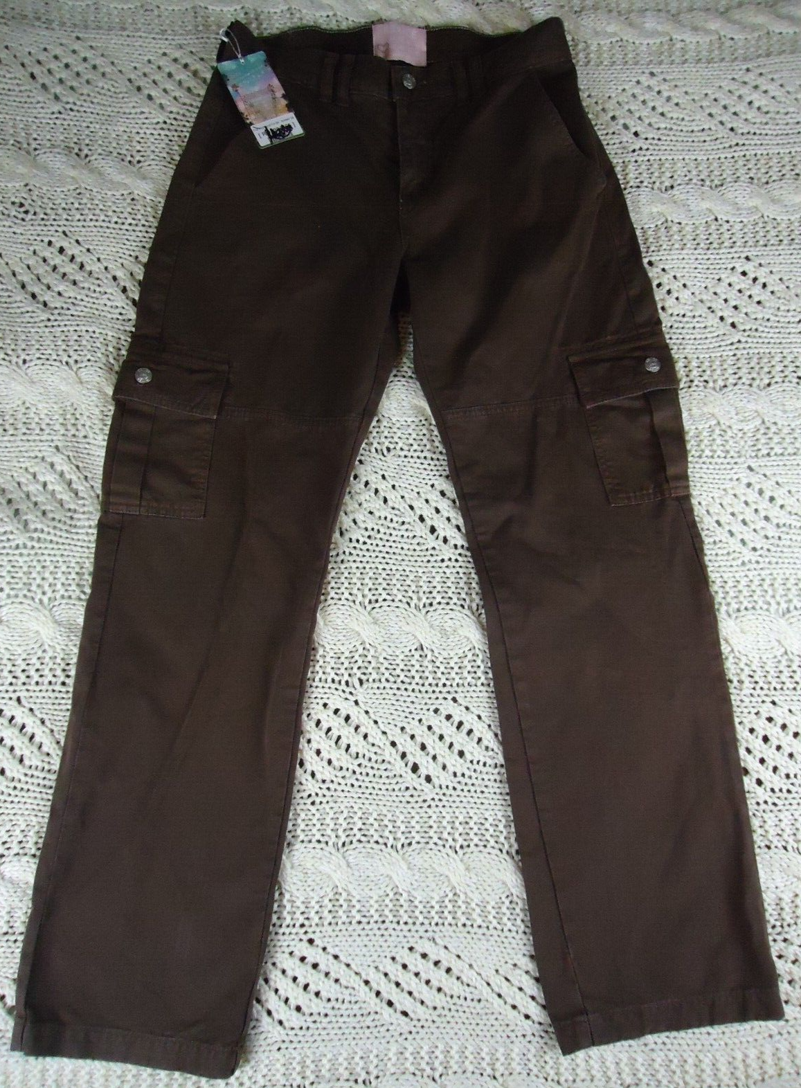 Revice LA Brown Cargo Pants Womens Size 28 waist NWT Straight Leg Grunge 90s Y2K