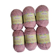 6 Herrschners Teddy Bear Yarn 003 Pink Carnation - 50g Skeins