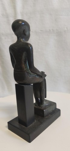Altägyptische Statue Baumeister Imhotep - Bronze auf Sockel montiert - Bild 6 von 12