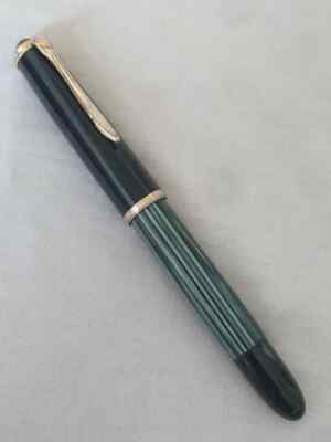 🔴PELIKAN 400 Green Striped Fountain Pen 14 K Gold 585 EF nib 鋼筆