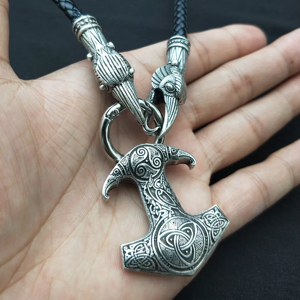 Thor's Hammer Valknut Stainless Steel Viking Necklace – GTHIC
