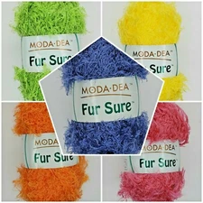 MODA DEA  FUR SURE YARNS - VARIOUS COLORS - 50g 98yds ACRYLIC/NYLON