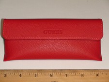 Guess Eyeglasses Reading Glasses / Red Shell Case Holder - Magnetic Button Clasp