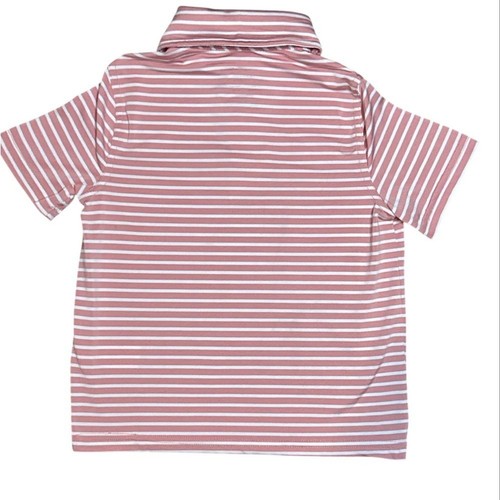 Tommy Bahama Active Short Sleeve Polo Little Boys Size 4 Pink White Stripes - Picture 5 of 5