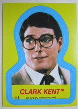 Superman II Movie 1980 Topps Sticker Card #2 ~ Christopher Reeve as Clark Kent