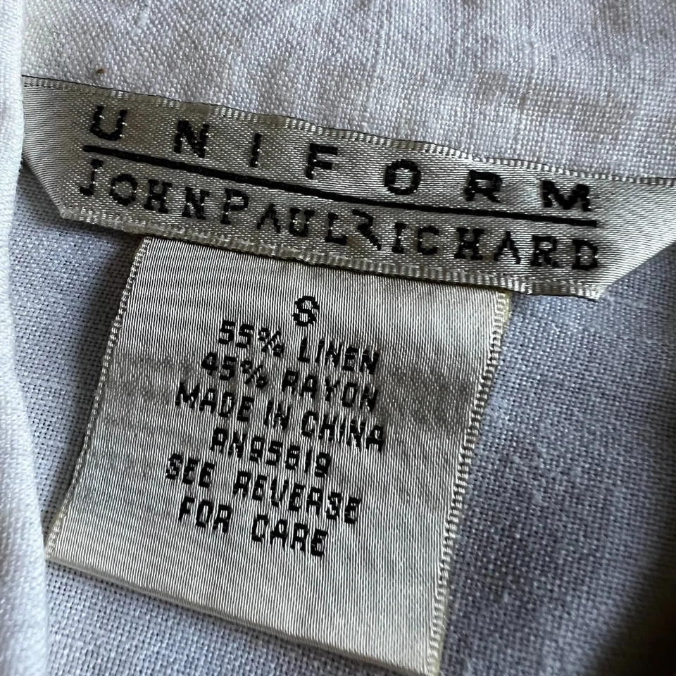 Blusa Camisa UNIFORME John Paul Richard Suelta Lagenlook Lino Mujer Blanca Talla S Foto 2 de 4