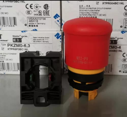 1PC EATON M22-PV/K11 Push-up Reset Emergency Stop Button Switch New