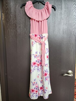 Brand New! Just Kids 2 Pieces Maxi Skirt Romper Belt Jumpsuit For Girls Size 12