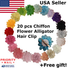20PCS Chiffon Flower Hair Clips Hairpin Hair Accessory Cute USA Seller 2 inches
