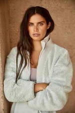 Free People Gear Up Sherpa Jacket In Neutral Size Large/uk14