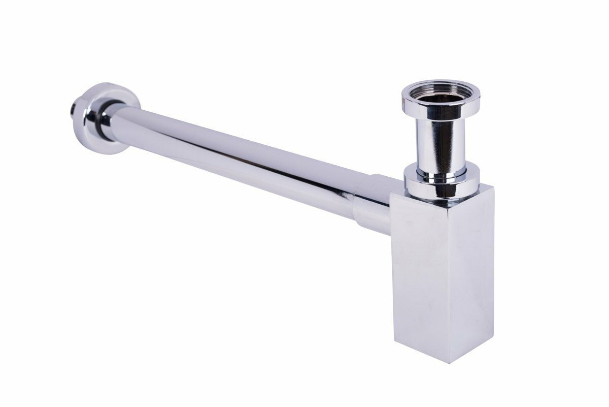Luxury Chrome Minimalist Small Square Bottle Trap Waste for Bathroom Wash Basin