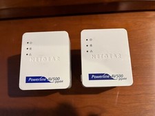 Lot of 2 Netgear XAV5101 Powerline AV500 Gigabit Powerline Adapters in White