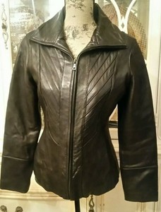 ebay black leather jacket