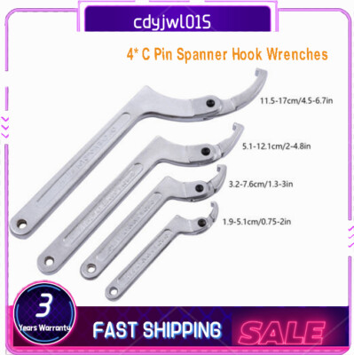 #ad 4pcs Adjustable Hook amp; C Pin Spanner Wrench Set Tighten Removing Nut Wrench New $42.97
