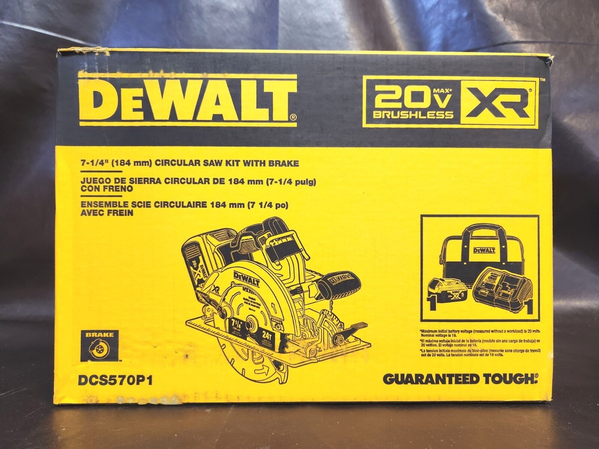 DeWALT DCS570P1 20V Circular Saw Kit With Ah Battery, Charger