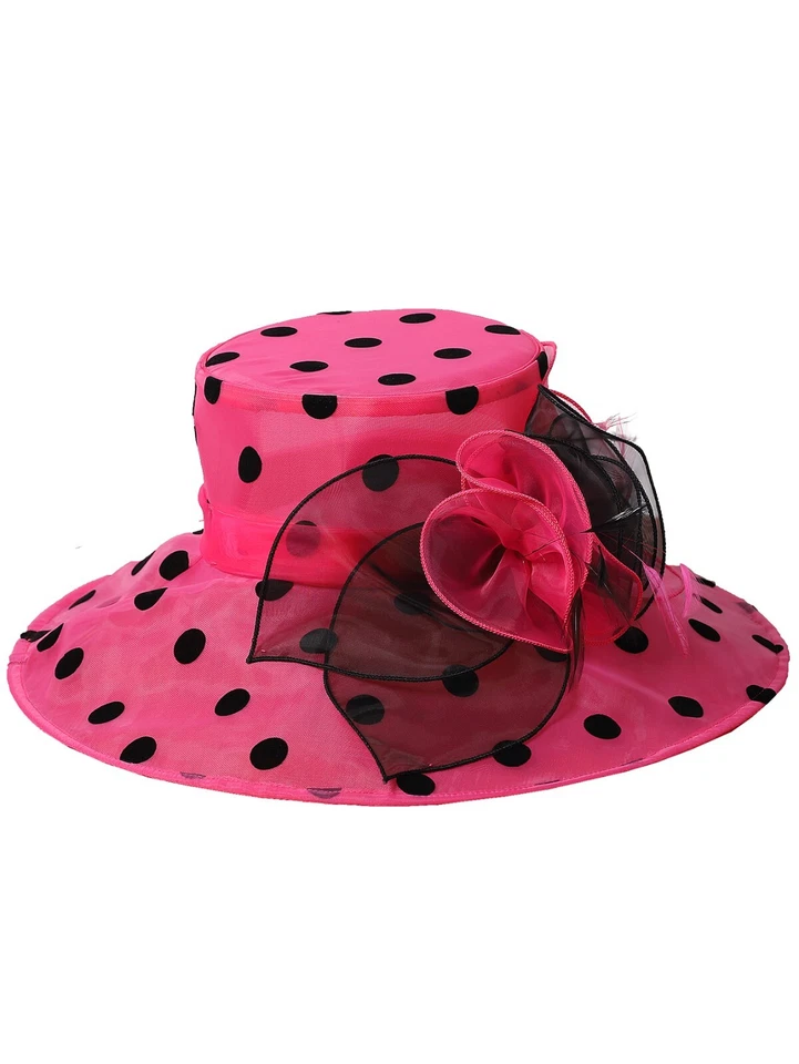 Rose Kentucky Dots Fascinator Hat For Women Lady Tea Party Wedding Derby Hats - Image 3 of 4