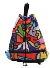 ROMERO BRITTO NEW Nylon Drawstring Backpack Cooler Bottom Beach Designer Bag