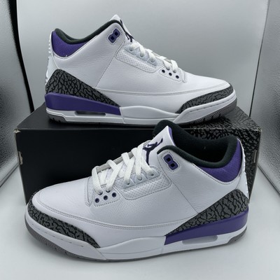 Nike Air Jordan 3 Retro Dark Iris Size 11 CT8532-105 OG Cement Purple Lakers