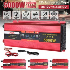 5000W 3000W DC 12V 24V to AC 110V Car Power Inverter Converter 2AC USB RV Trip