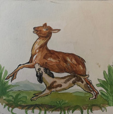 OLD ORIGINAL GOUACHE PROJECT FOR FACTORY TILE POTTERY 52