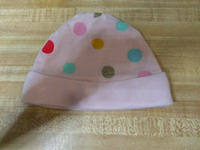 Gerber Baby Girl Size Newborn 100 Organic Cotton Pink Polka Dots Crib Cap