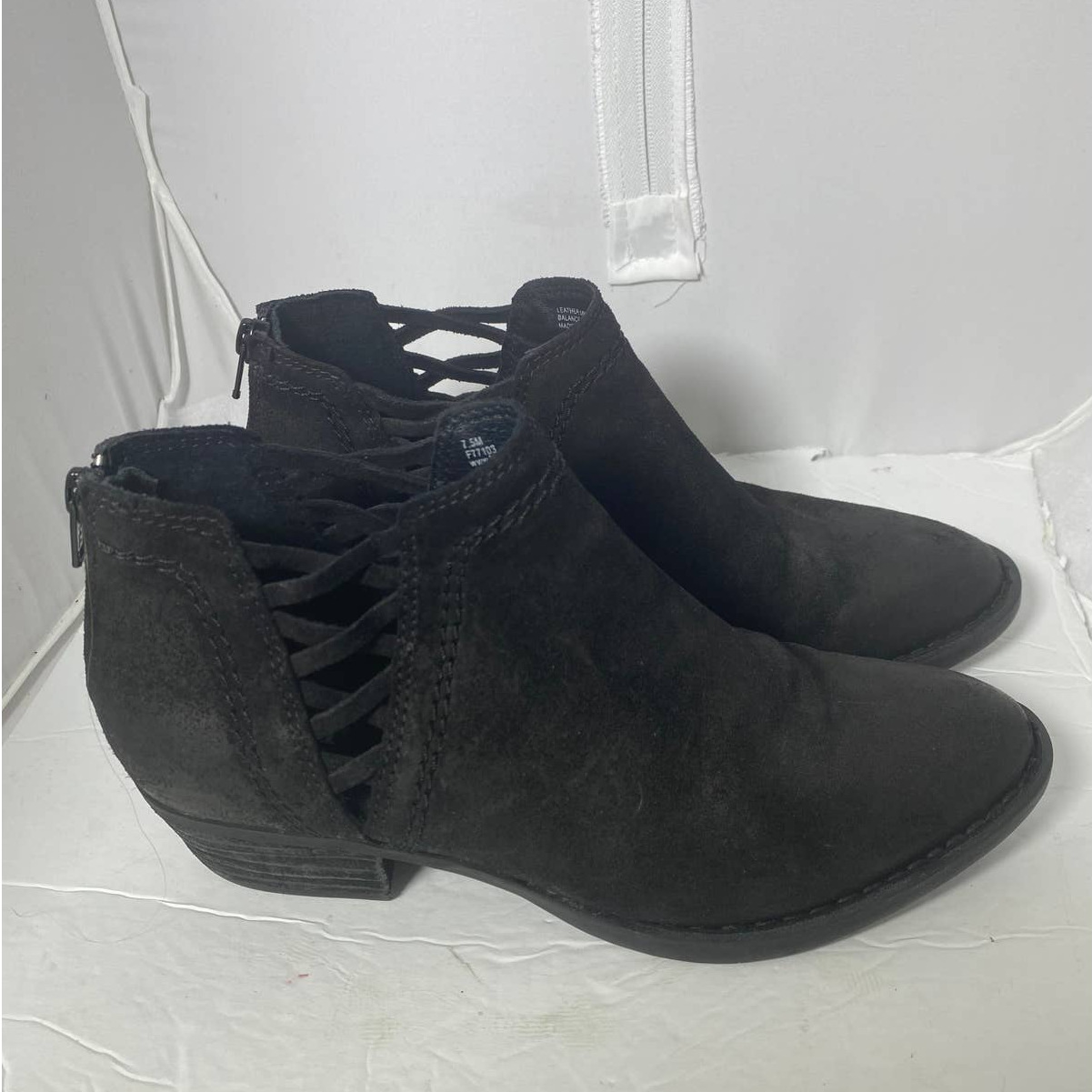 Born black suede booties size 7.5 M - image 1