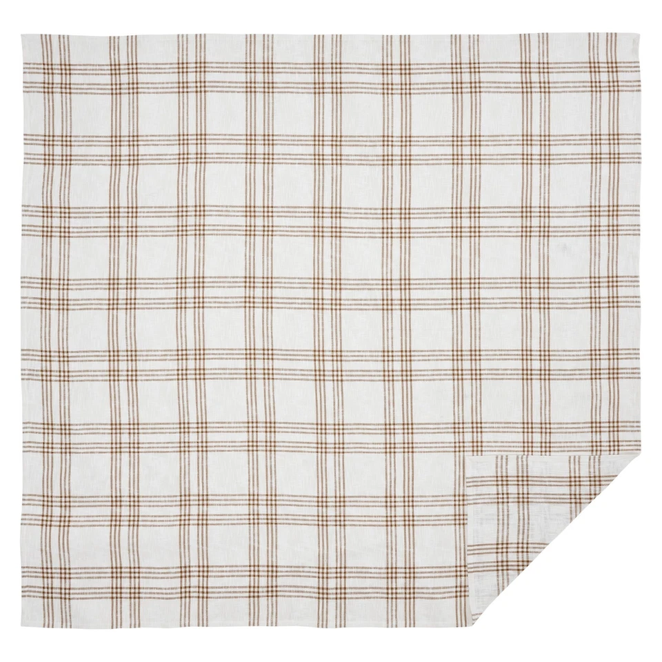 Wheat Plaid King Golden Tan White WovenCoverlet Country Cottage Farmhouse 97x110 - Image 3 of 4