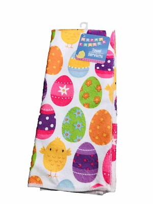 Easter Kitchen Towels NWT Eater Eggs L/Chicks Themed-Brand New-SHIPS N 24 HOURS
