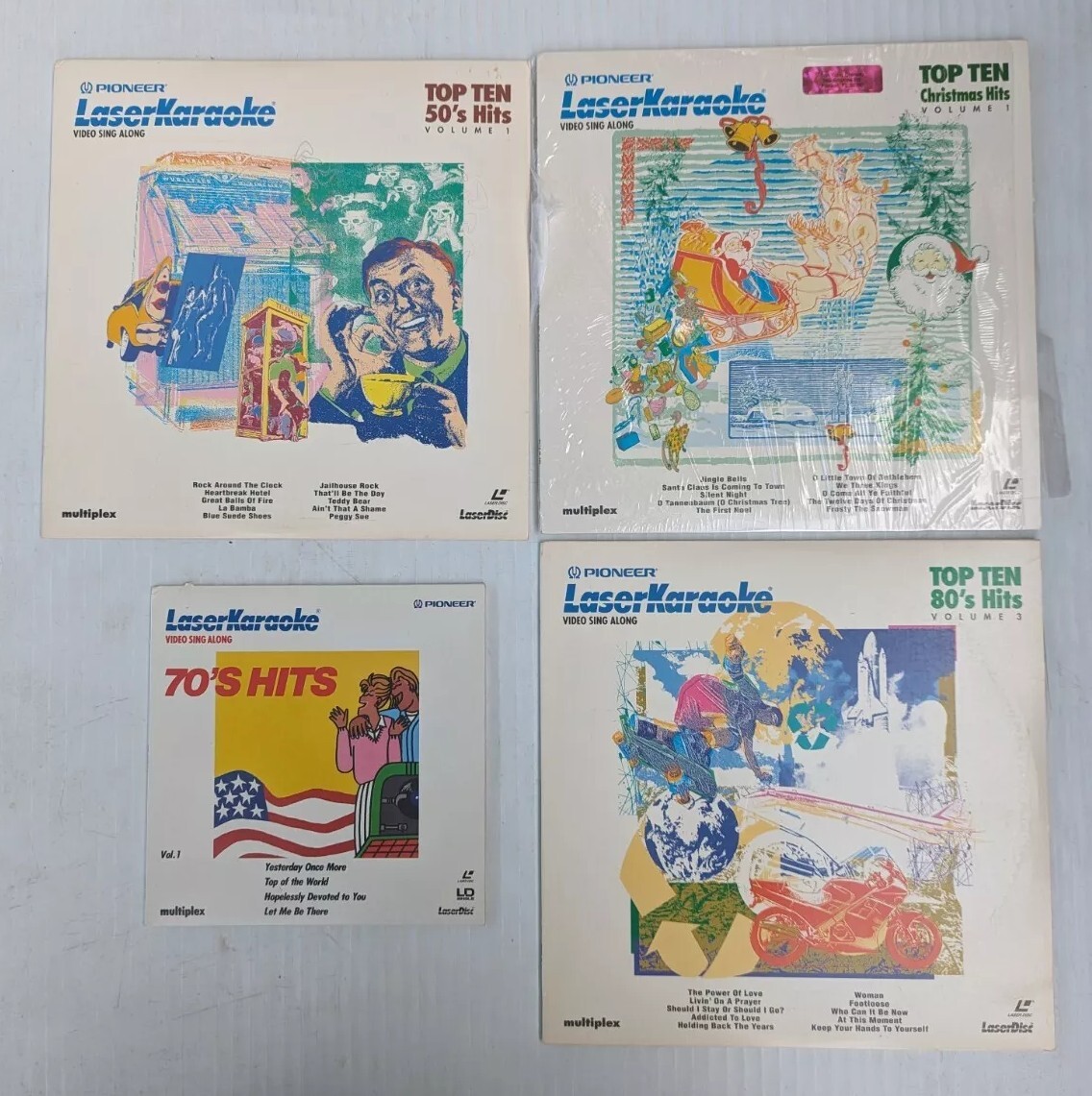 Pioneer Laser Karaoke LaserDisc Assorted Lot of 4 50' 70' 80' X