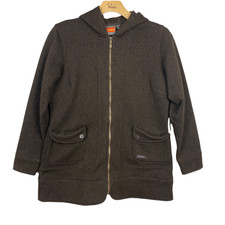 Merrell Jacket Womens Xl Brown Knit Full Zip Fleece Lined Hooded Pockets