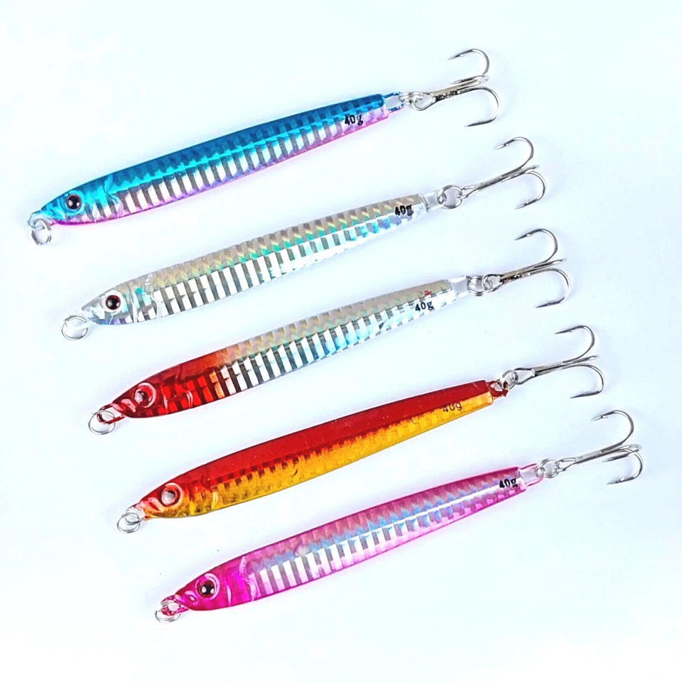 NOBRAND 5er Set PILKER 40g Speed Zocker Jig Meerforellen Blinker Spin Bait Spinn Köder