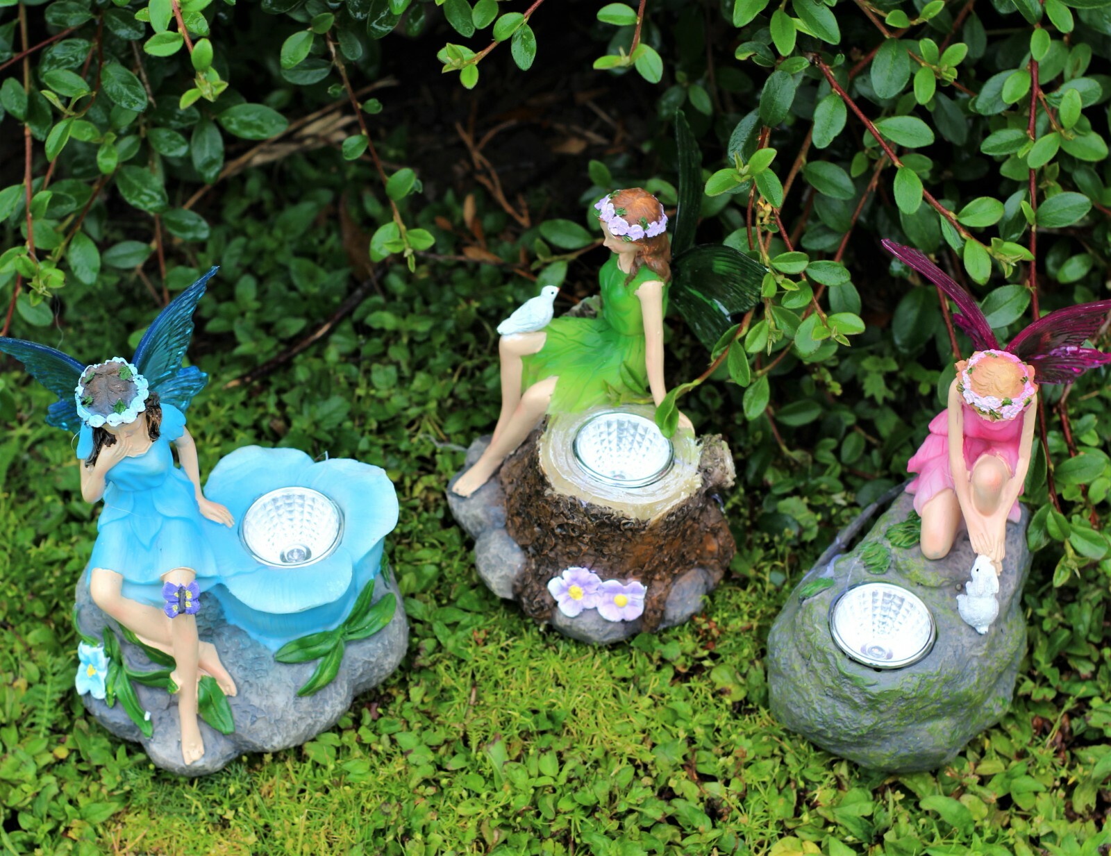 Garden Ornament Fairy Angel Statue Solar Spotlights Gift Outdoor indoor