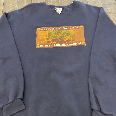 Disney's Animal Kingdom Return to the Wild Sweatshirt Size Xl Blue