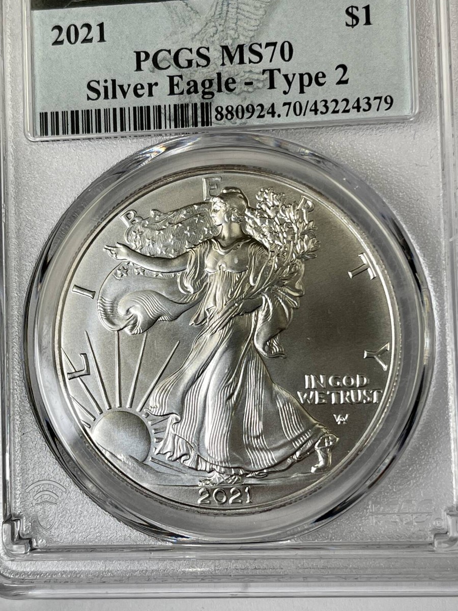 2021 Bullion Silver Eagles PCGS MS-70 Silver Eagle - Type 2