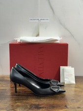 Valentino Garavani Women's Vlogo Black Leather Luxury 35