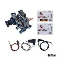 2.4G Wireless Head Tracker TX+RX Modules w/ 2-axis Gimbal Bracket w/ 2pcs Servos