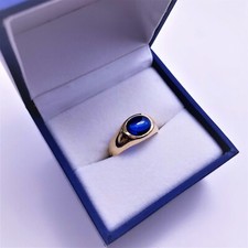 Sapphire Oval Gold Ring, 10kt Gold Ring Sapphire ? Gift Jewelry