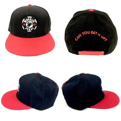 New Black & Red Wheelie Vegas Can You Get It Up Motorcycle Otto Snapback Hat Cap