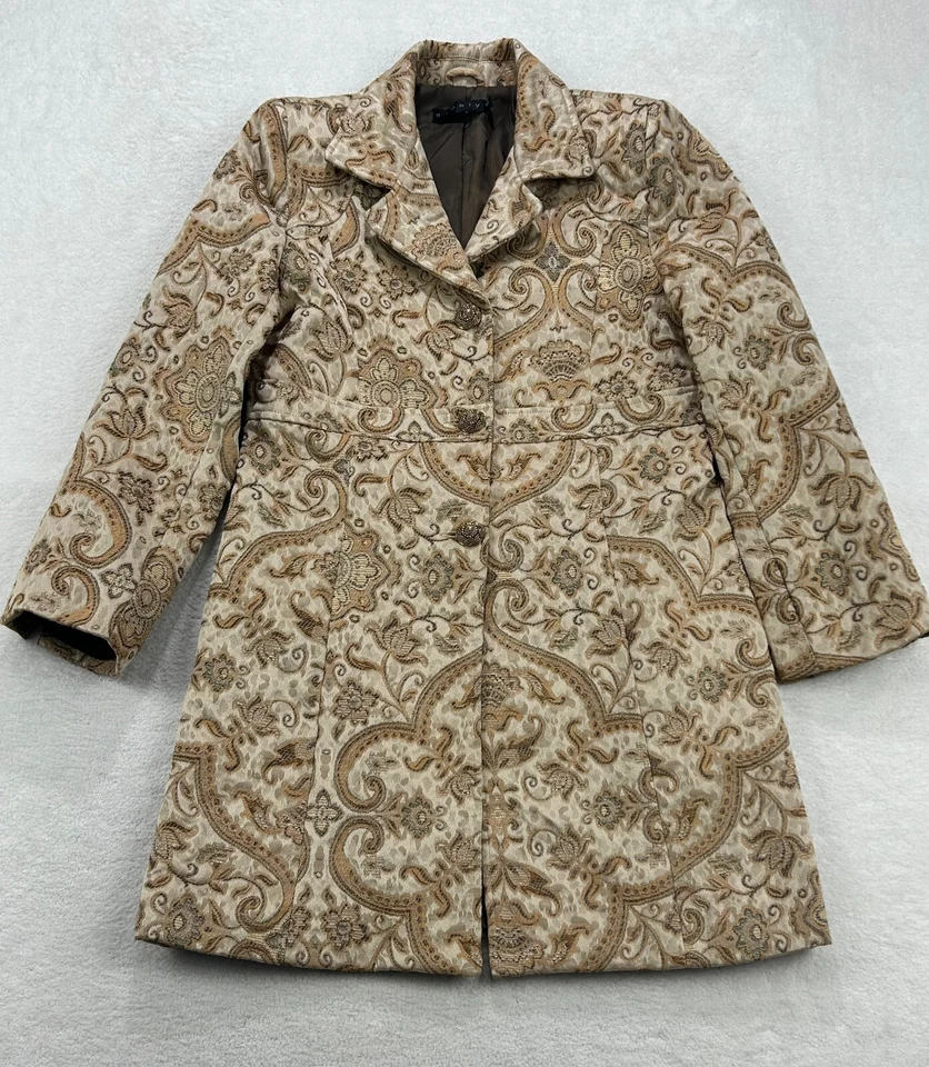 Ninety Mujeres 10 Neutro Paisley Cintura Alta Forrado Elegante Tapiz Foto 4 de 4