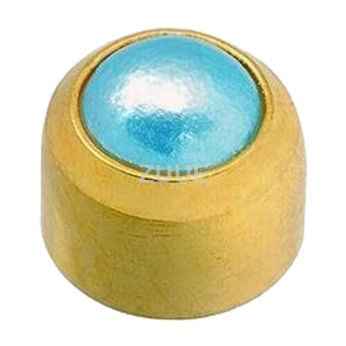 CAFLON GOLD PLATED CABACHON BEZEL SET EAR PIERCING STUD EARRINGS Regular 4mm - Picture 7 of 10