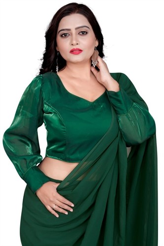 Saree Blouse Readymade Designer Sari Choli Indian Party Wear Bollywood Dress - Picture 61 of 64