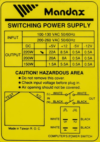 Power Supply mandax 220W At Aux Molex Fdd - Picture 3 of 3