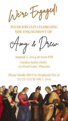 green emerald velvet dress WE'RE ENGAGED PHOTO Engagement Party Invitation