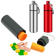3 Packs Keychain Pill Holder, Waterproof Pill Fob Case Box Outdoor Container ...