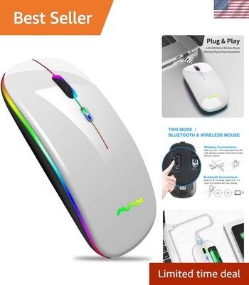 Wireless Bluetooth Mouse for Laptop, Rechargeable Mouse 2.4G USB Optical Wire...