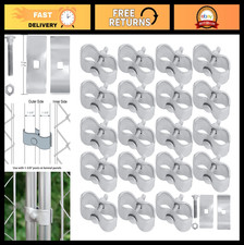 20 Sets Dog Kennel Clamps - Galvanized Chain Link Fence Parts for 1-3/8" Panels